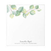 Elegantes Eukalyptus-Blätter Notizblock (Vorderseite)