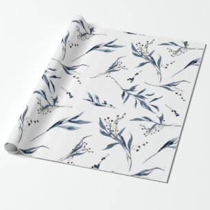 Elegantes Eukalyptus-Blätter und Berries Geschenkpapier