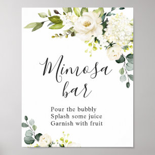 Elegantes Eukalyptus-Blumen-Mimosa-Bar-Hochzeitssc Poster