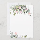 Elegantes Eukalyptus Blush Rose Brautparty Einladung (Rückseite)