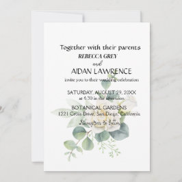 Elegantes eukalyptus botanisches Foto Einladung