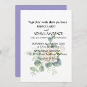 Elegantes eukalyptus botanisches Foto Einladung (Vorne/Hinten)