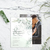 Elegantes Eukalyptus Botanisches Foto Hochzeit Einladung