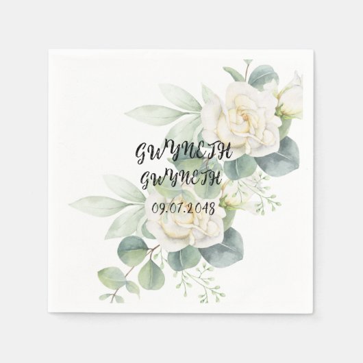 Elegantes Eukalyptus botanisches Foto Papa Napkin Serviette (Vorderseite)