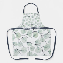 Elegantes Eukalyptus Botanisches Monogramm Schürze