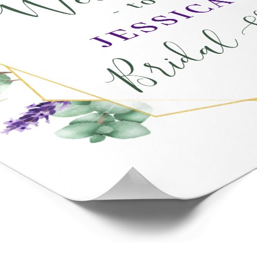 Elegantes Eukalyptus-BRAUTPARTY Begrüßungszeichen Poster (Ecke)