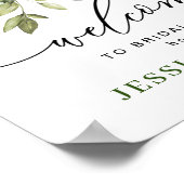 Elegantes Eukalyptus-BRAUTPARTY Begrüßungszeichen Poster (Ecke)