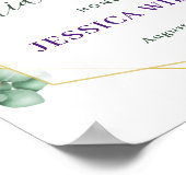 Elegantes Eukalyptus-BRAUTPARTY Begrüßungszeichen Poster (Ecke)