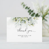 Elegantes Eukalyptus-Brautparty Dankeschön-Karte Karte (Stehend Vorderseite)