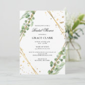 Elegantes Eukalyptus-Brautparty Einladung (Stehend Vorderseite)