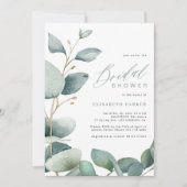 Elegantes Eukalyptus-Brautparty Einladung (Vorderseite)
