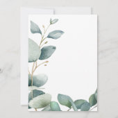 Elegantes Eukalyptus-Brautparty Einladung (Rückseite)