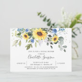 Elegantes Eukalyptus-Brautparty Einladung (Stehend Vorderseite)