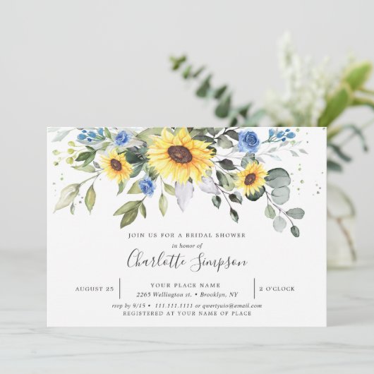 Elegantes Eukalyptus-Brautparty Einladung (Stehend Vorderseite)