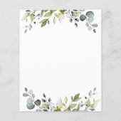 Elegantes Eukalyptus Brautparty Flyer (Hinten)