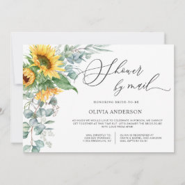 Elegantes Eukalyptus-Brautparty für Sonnenblumen Einladung