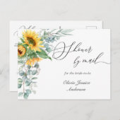 Elegantes Eukalyptus-Brautparty für Sonnenblumen Postkarte (Vorne/Hinten)