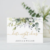 Elegantes Eukalyptus Brautparty Hinweiskarte (Stehend Vorderseite)
