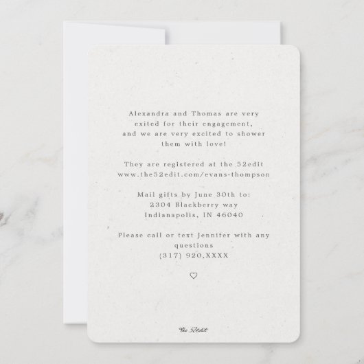 Elegantes Eukalyptus-Brautparty per Post Einladung (Rückseite)