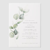 Elegantes Eukalyptus-Brautparty Pergament Einladungen (Vorderseite)