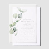 Elegantes Eukalyptus-Brautparty Pergament Einladungen (Versetzt)
