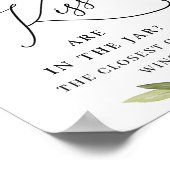 Elegantes Eukalyptus-Brautparty Poster (Ecke)