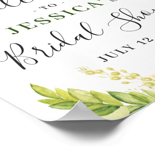 Elegantes Eukalyptus-Brautparty Poster (Ecke)