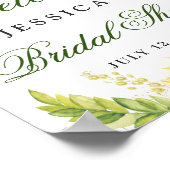Elegantes Eukalyptus-Brautparty Poster (Ecke)