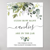 Elegantes Eukalyptus-Brautparty-Poster Poster (Vorne)