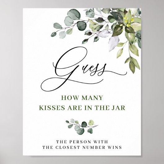 Elegantes Eukalyptus-Brautparty-Poster Poster (Vorne)