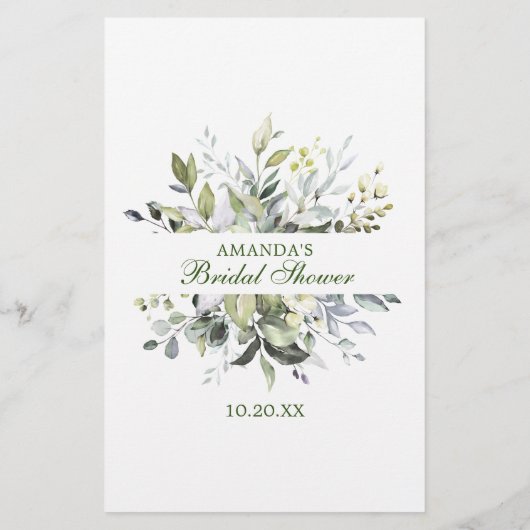 Elegantes Eukalyptus-Brautparty-Spiel (Rückseite)