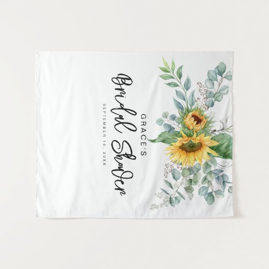 Elegantes Eukalyptus-Brautparty Wandteppich (Vorderseite (Horizontal))