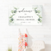 Elegantes Eukalyptus-Brautparty Willkommen Banner (Insitu)