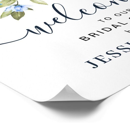 Elegantes Eukalyptus-BRAUTPARTY Willkommen Poster (Ecke)