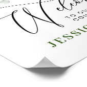 Elegantes Eukalyptus COUPLE SHOWER Begrüßungszeich Poster (Ecke)