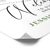 Elegantes Eukalyptus ENGAGEMENT PARTY Begrüßungsze Poster (Ecke)