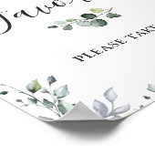 Elegantes Eukalyptus Favorit für Hochzeiten Poster (Ecke)