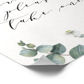 Elegantes Eukalyptus Favors-Zeichen Poster (Ecke)