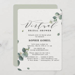 Elegantes Eukalyptus Floral VIRTUTAL Brautparty Einladung