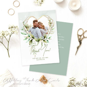 Elegantes Eukalyptus Foliage Botanisches Foto Hoch Dankeskarte