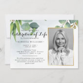 Elegantes Eukalyptus-Foto Feier des Lebens Einladung (Vorderseite)