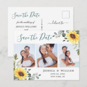 Elegantes Eukalyptus-FOTO Hochzeit Speichern Sie d Postkarte (Vorne/Hinten)