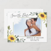 Elegantes Eukalyptus-FOTO Hochzeit Speichern Sie d Postkarte (Vorne/Hinten)