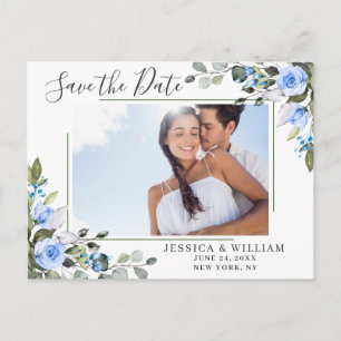 Elegantes Eukalyptus-FOTO Hochzeit Speichern Sie d Postkarte