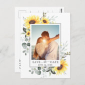 Elegantes Eukalyptus-FOTO Hochzeit Speichern Sie d Postkarte (Vorne/Hinten)