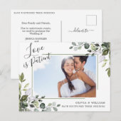 Elegantes Eukalyptus-FOTO Hochzeitwechsel Postkarte (Vorne/Hinten)