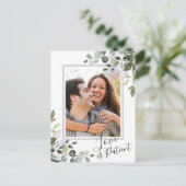 Elegantes Eukalyptus-FOTO Hochzeitwechsel Postkarte (Stehend Vorderseite)