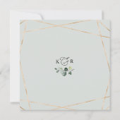 Elegantes Eukalyptus Gold Grünes Brautparty Einladung (Rückseite)