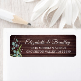 Elegantes Eukalyptus Greenery Lights Label