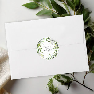 Elegantes Eukalyptus-Grün für die Hochzeit Runder Aufkleber